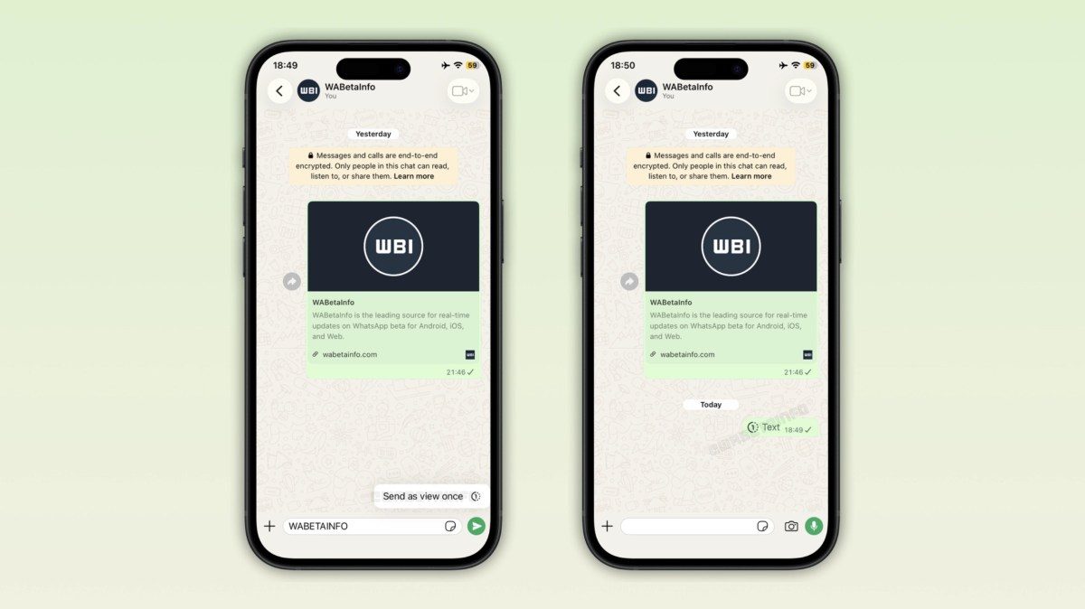 WhatsApp tests “view once” text messages feature on iOS devices