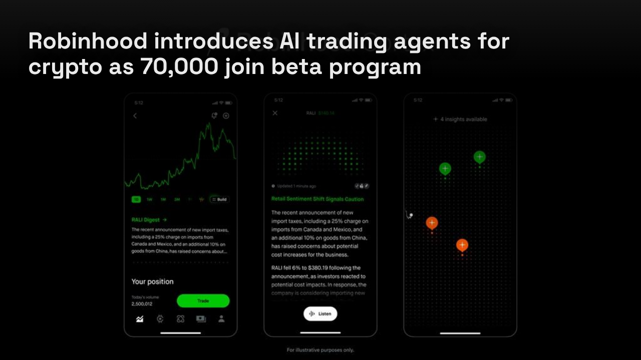 Robinhood introduces AI trading agents for crypto as 70,000 join beta program Robinhood introduces AI trading agents for crypto as 70,000 join beta program