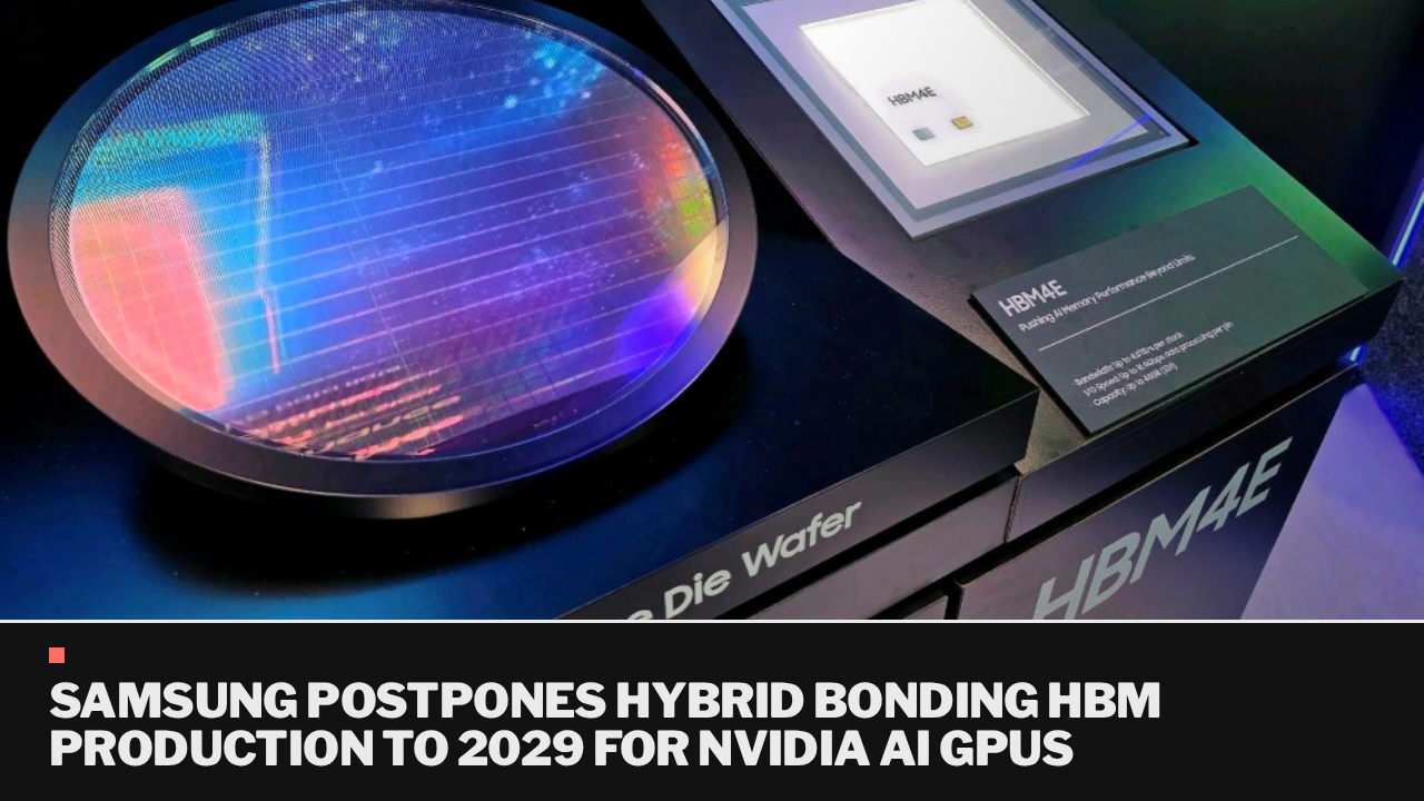 Samsung postpones hybrid bonding HBM production to 2029 for NVIDIA AI GPUs Samsung postpones hybrid bonding HBM production to 2029 for NVIDIA AI GPUs